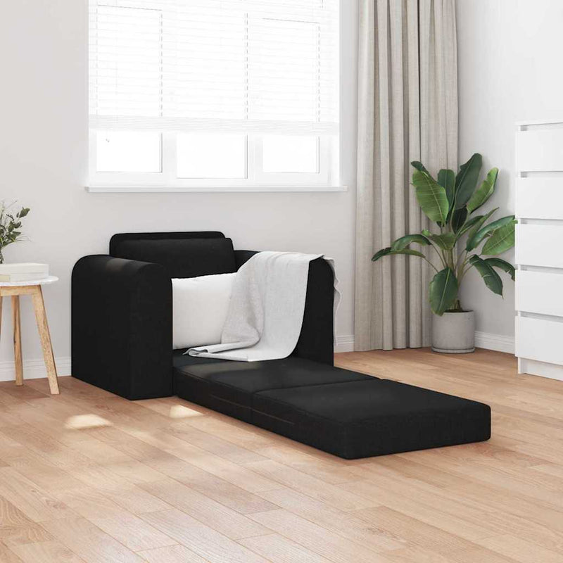 vidaXL Kanapéágy Fekete 98 x 71 x 83 cm szövet