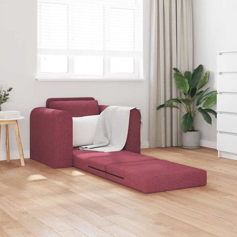vidaXL Kanapéágy bordó 98 x 71 x 83 cm szövet