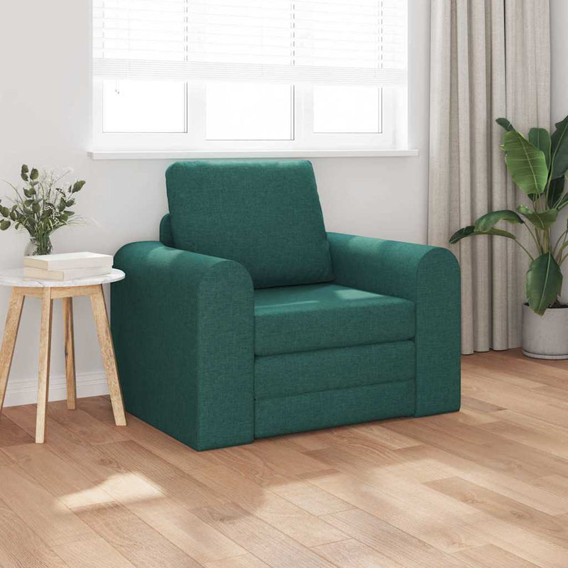 vidaXL Kanapéágy Sötétzöld 98 x 71 x 83 cm szövet