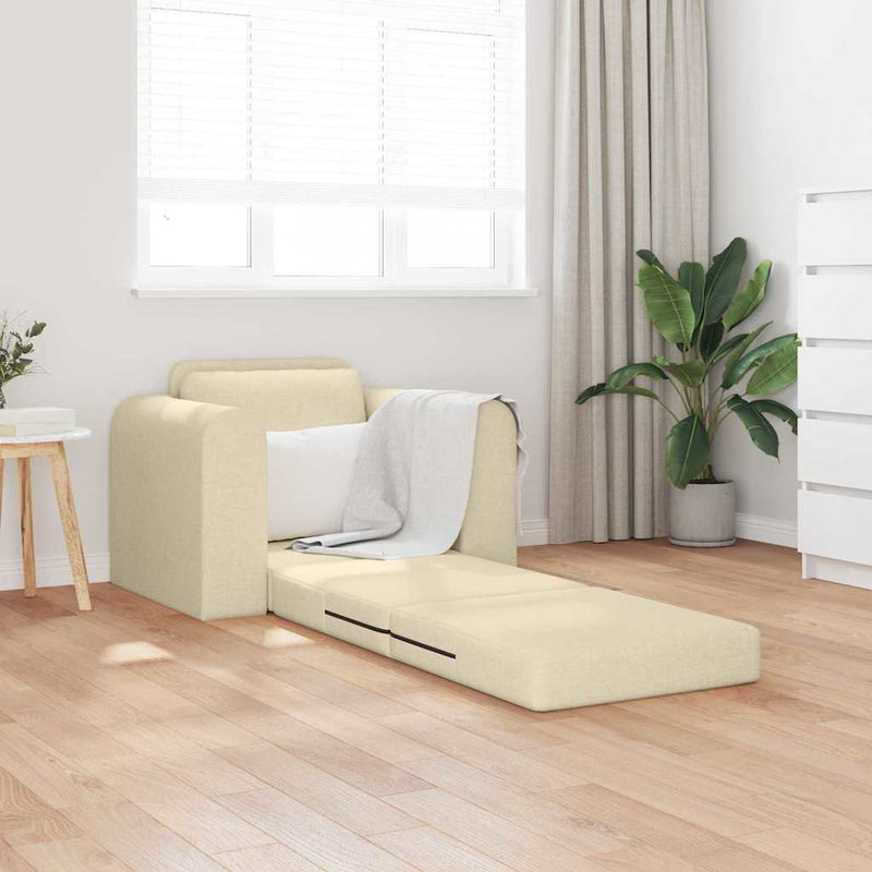 vidaXL Kanapéágy Krém 98 x 71 x 83 cm szövet