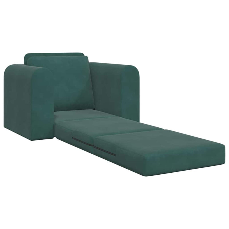 vidaXL Kanapéágy Sötétzöld 98 x 71 x 83 cm Bársony