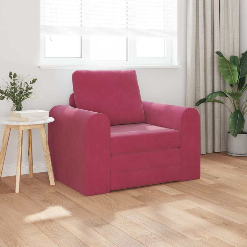 vidaXL Kanapéágy bordó 98 x 71 x 83 cm Bársony