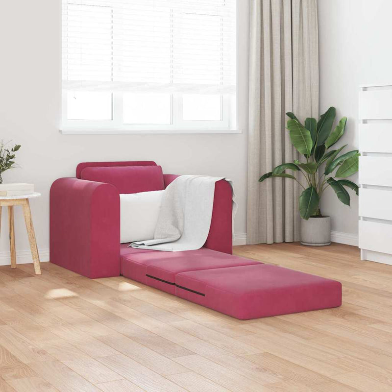 vidaXL Kanapéágy bordó 98 x 71 x 83 cm Bársony