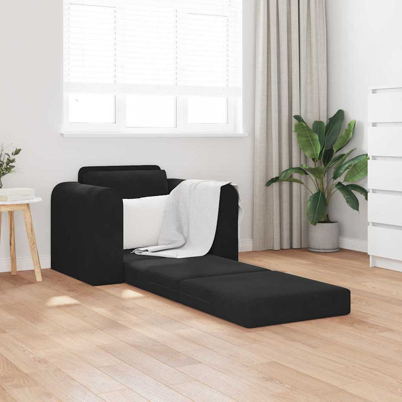 vidaXL Kanapéágy Fekete 98 x 71 x 83 cm Bársony