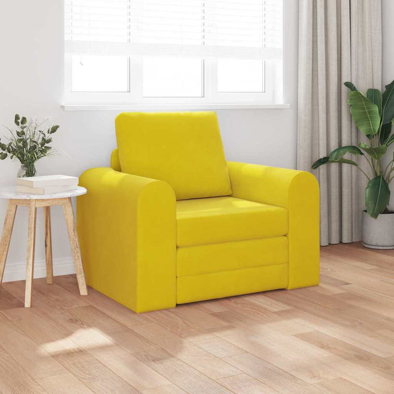 vidaXL Kanapéágy Sárga 98 x 71 x 83 cm Bársony