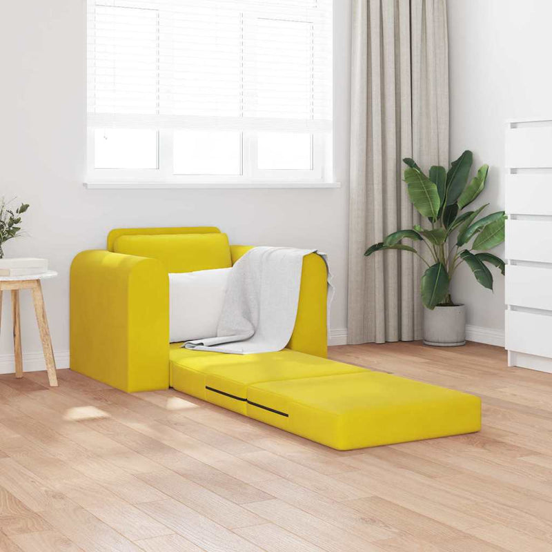 vidaXL Kanapéágy Sárga 98 x 71 x 83 cm Bársony