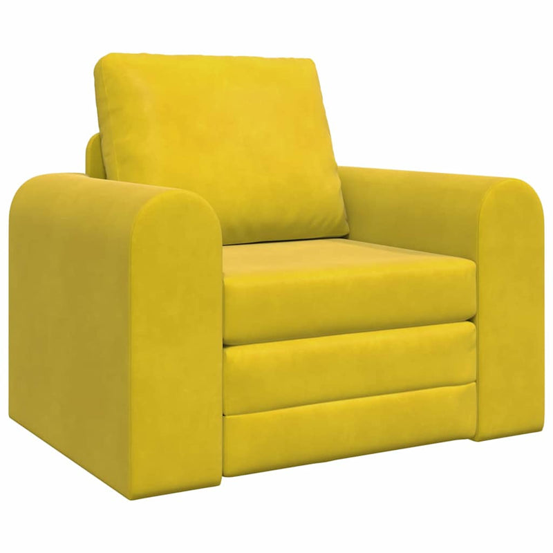 vidaXL Kanapéágy Sárga 98 x 71 x 83 cm Bársony