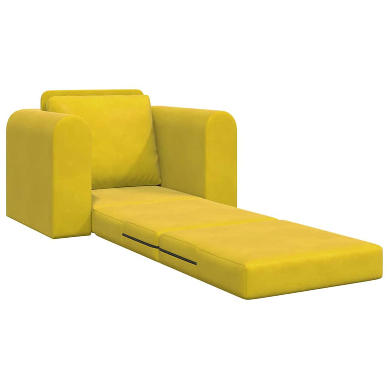 vidaXL Kanapéágy Sárga 98 x 71 x 83 cm Bársony