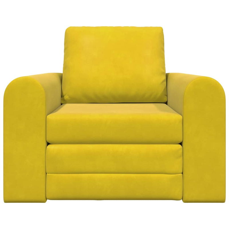 vidaXL Kanapéágy Sárga 98 x 71 x 83 cm Bársony