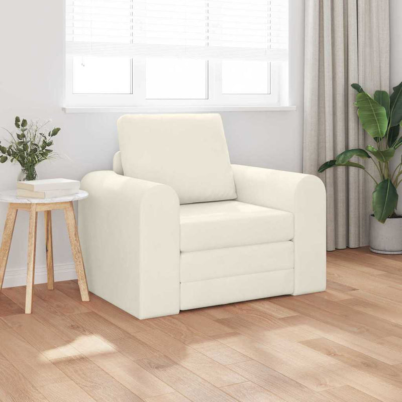 vidaXL Kanapéágy Krém 98 x 71 x 83 cm Bársony