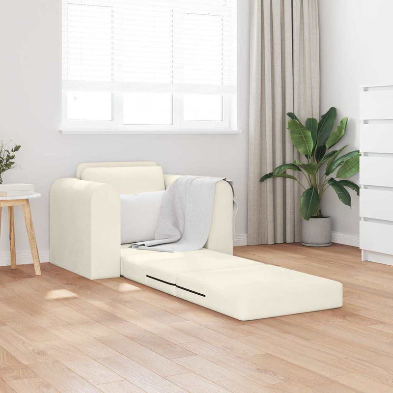 vidaXL Kanapéágy Krém 98 x 71 x 83 cm Bársony