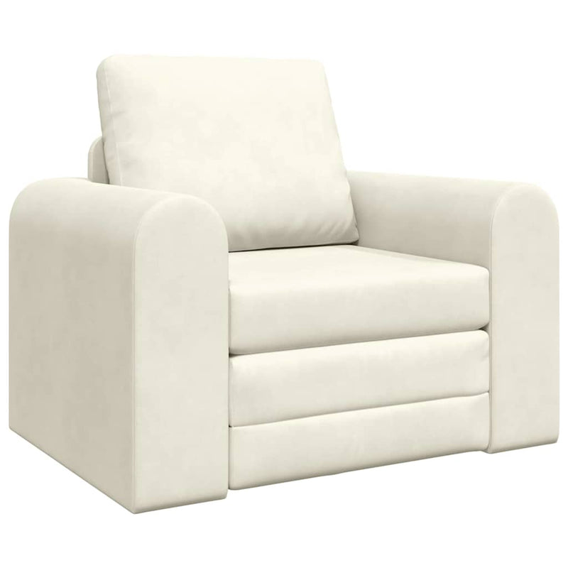 vidaXL Kanapéágy Krém 98 x 71 x 83 cm Bársony