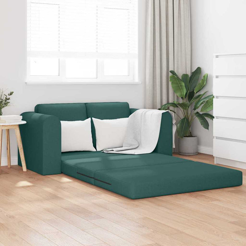vidaXL Kanapéágy Sötétzöld 148 x 71 x 83 cm szövet
