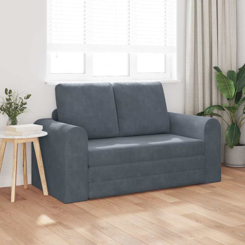 vidaXL Kanapéágy Sötétszürke 148 x 71 x 83 cm Bársony