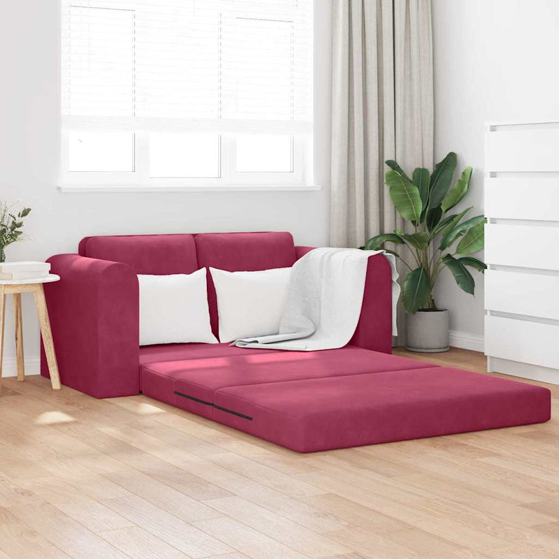 vidaXL Kanapéágy Bordó 148 x 71 x 83 cm Bársony