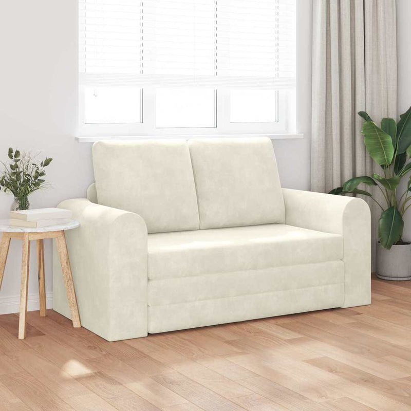 vidaXL Kanapéágy Krém 148 x 71 x 83 cm Bársony