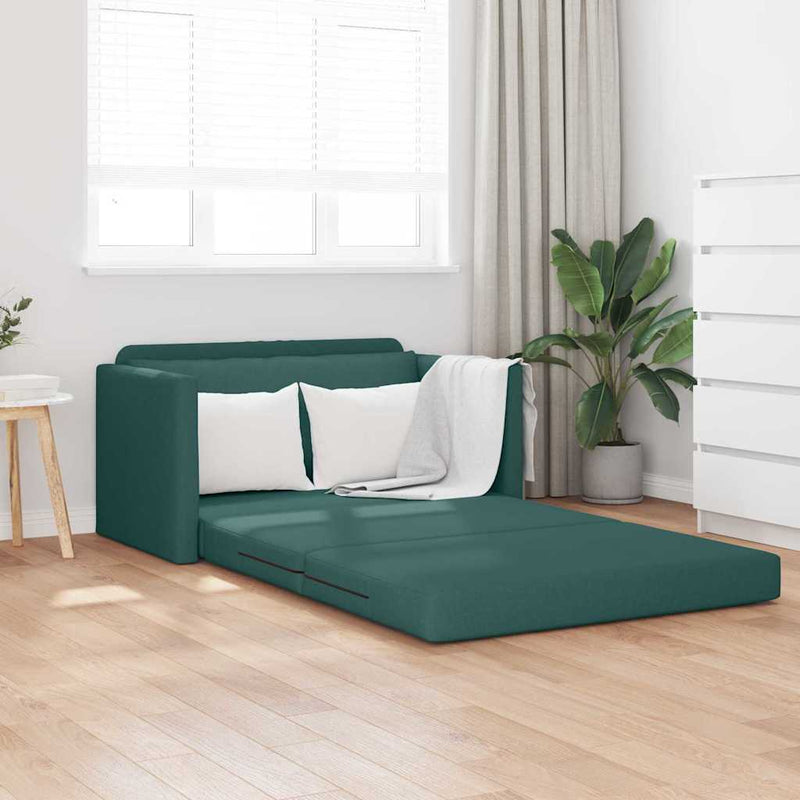 vidaXL Kanapéágy Sötétzöld 124 x 71 x 78 cm szövet