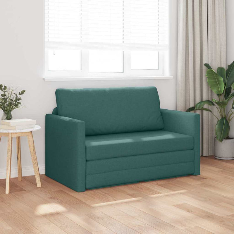 vidaXL Kanapéágy Sötétzöld 124 x 71 x 78 cm szövet