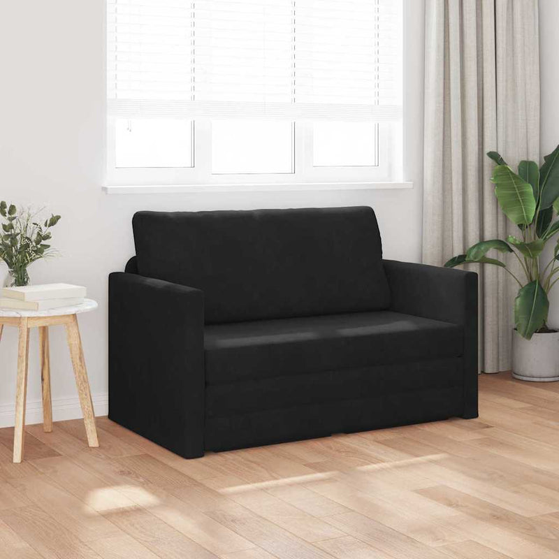 vidaXL Kanapéágy Fekete 124 x 204 x 61 cm Bársony