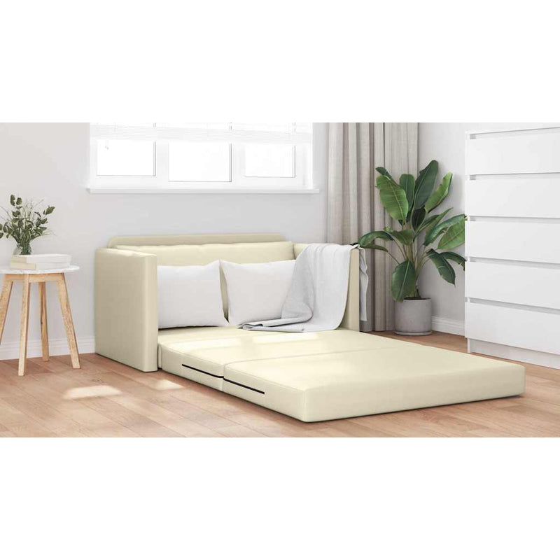 vidaXL Kanapéágy Krém 124 x 71 x 78 cm Mübőr