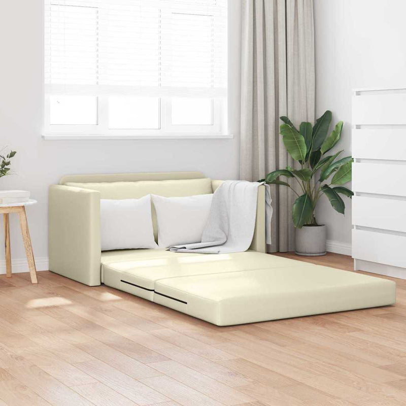 vidaXL Kanapéágy Krém 124 x 71 x 78 cm Mübőr