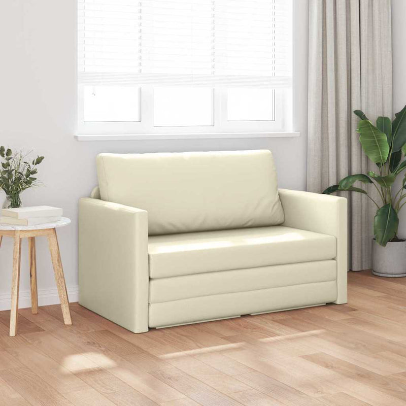 vidaXL Kanapéágy Krém 124 x 71 x 78 cm Mübőr
