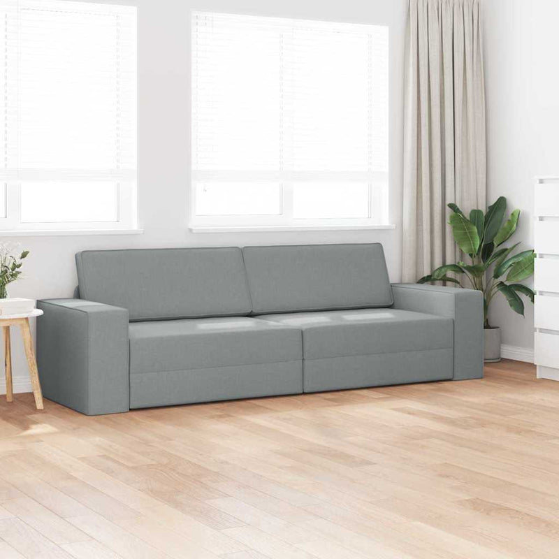 vidaXL Padlókanapé-ágy Világosszürke 245 x 78 x 77 cm szövet