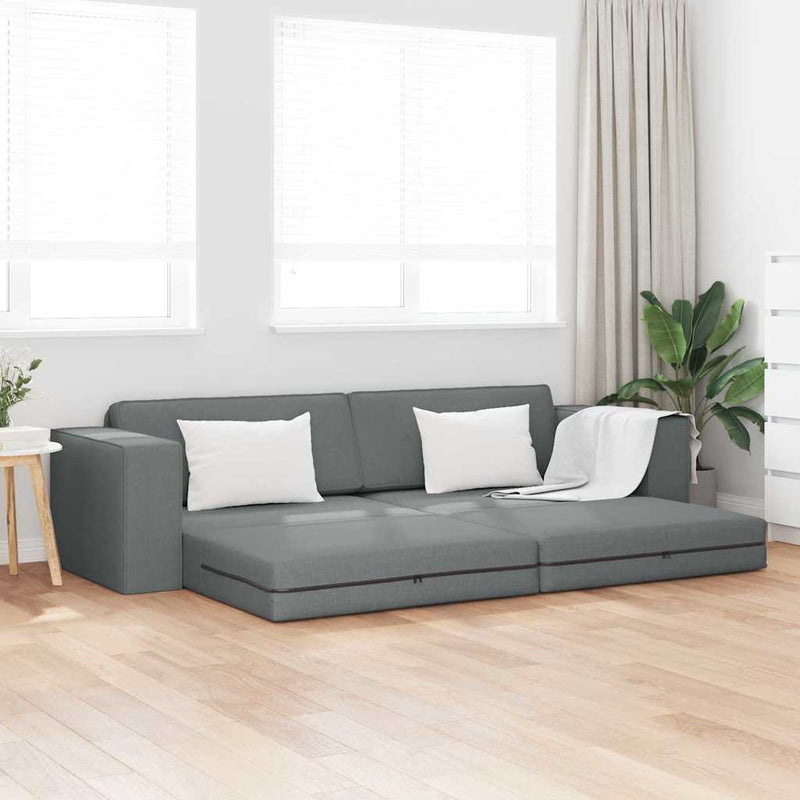 vidaXL Padlókanapé-ágy Sötétszürke 245 x 78 x 77 cm szövet
