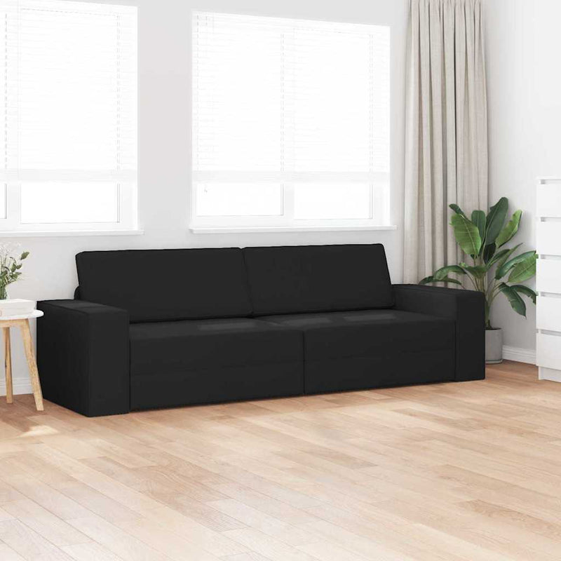 vidaXL Padlókanapé-ágy Fekete 245 x 78 x 77 cm szövet