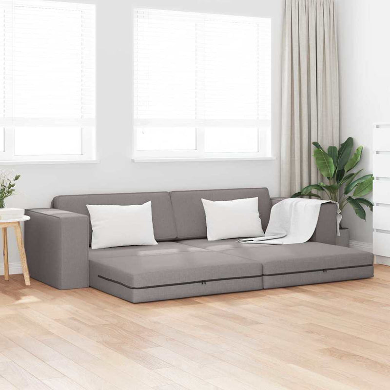 vidaXL Padlókanapé-ágy Tópszínű 245 x 78 x 77 cm szövet