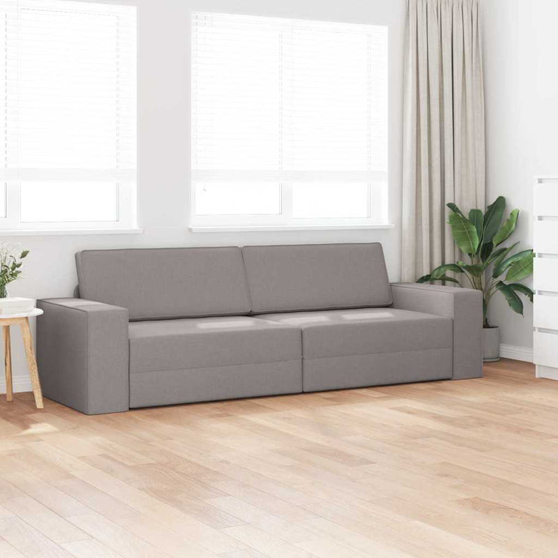 vidaXL Padlókanapé-ágy Tópszínű 245 x 78 x 77 cm szövet