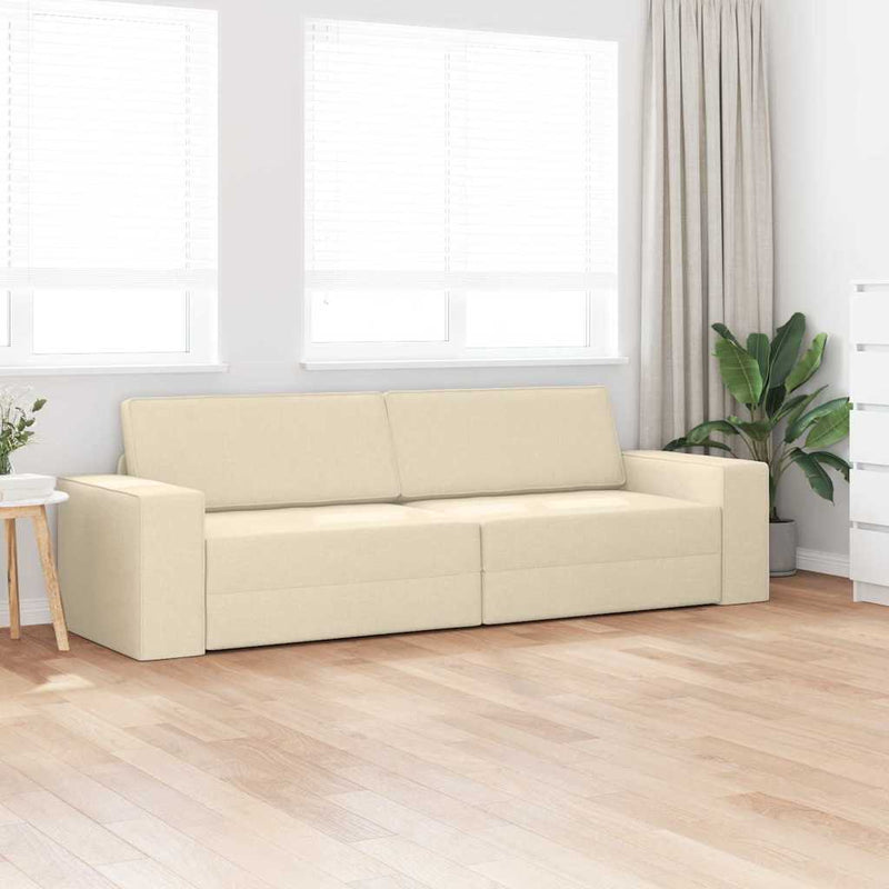 vidaXL Padlókanapé-ágy Krém 245 x 78 x 77 cm szövet
