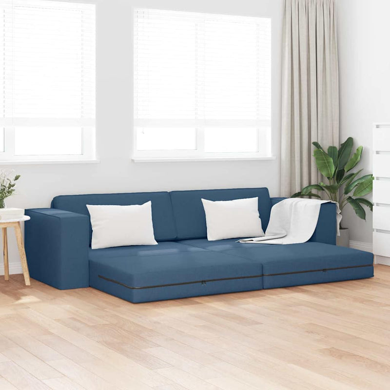 vidaXL Padlókanapé-ágy Sötétkék 245 x 78 x 77 cm szövet