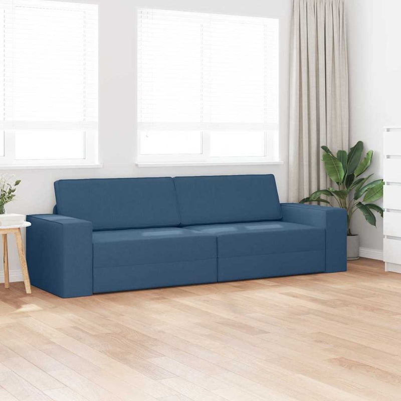 vidaXL Padlókanapé-ágy Sötétkék 245 x 78 x 77 cm szövet