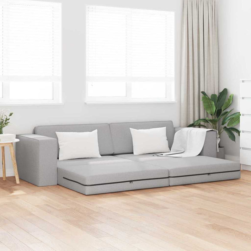 vidaXL Padlókanapé-ágy Felhős szürke 245 x 78 x 77 cm szövet