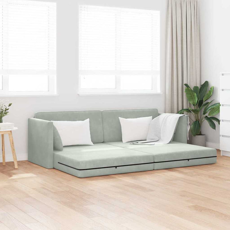 vidaXL Kanapék Világosszürke 213 x 76 x 77 cm Bársony