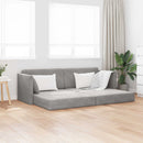 vidaXL Padlókanapé-ágy Világosszürke 213 x 70 x 77 cm Bársony