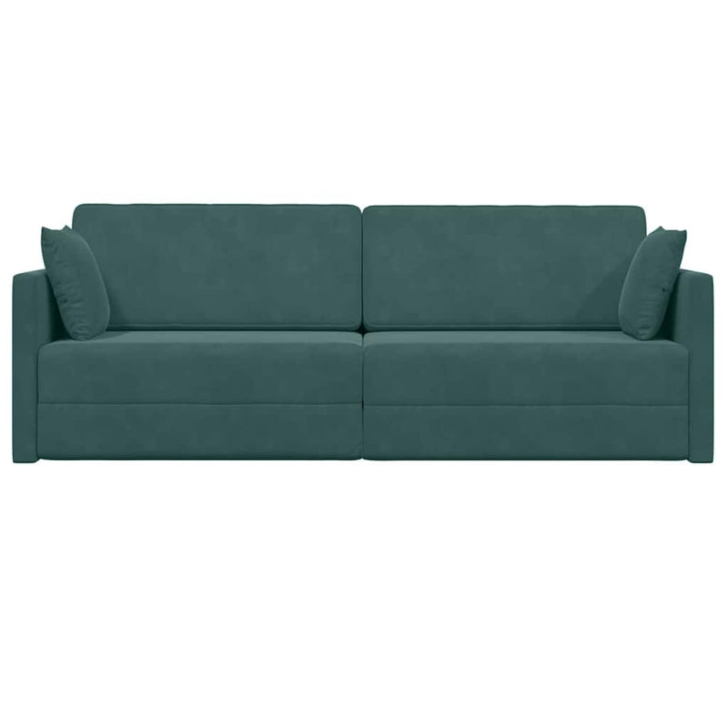 vidaXL Padlókanapé-ágy Sötétzöld 213 x 76 x 77 cm Bársony