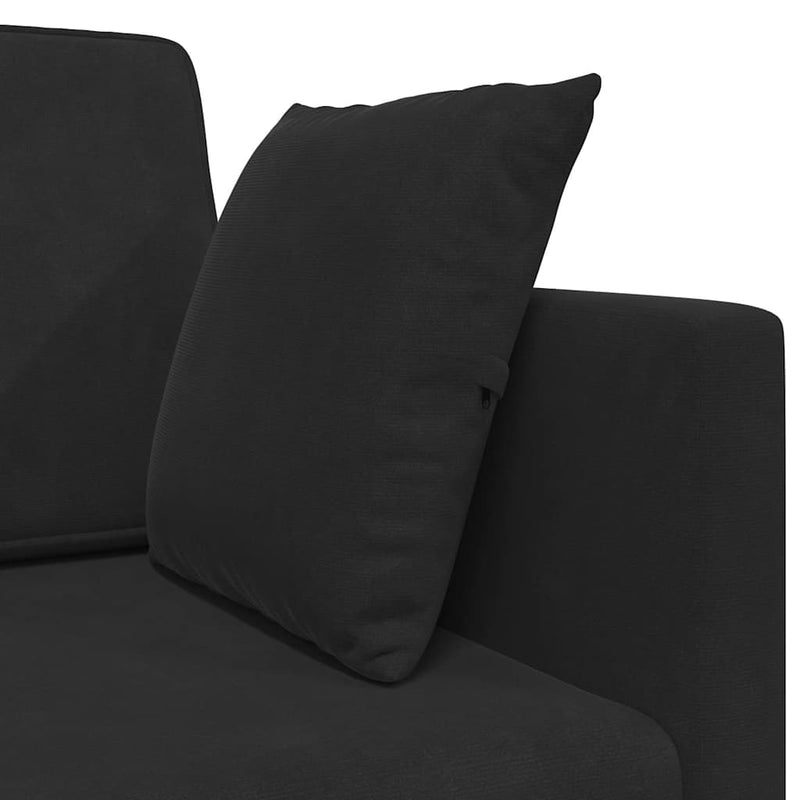 vidaXL Padlókanapé-ágy Fekete 213 x 76 x 77 cm Bársony