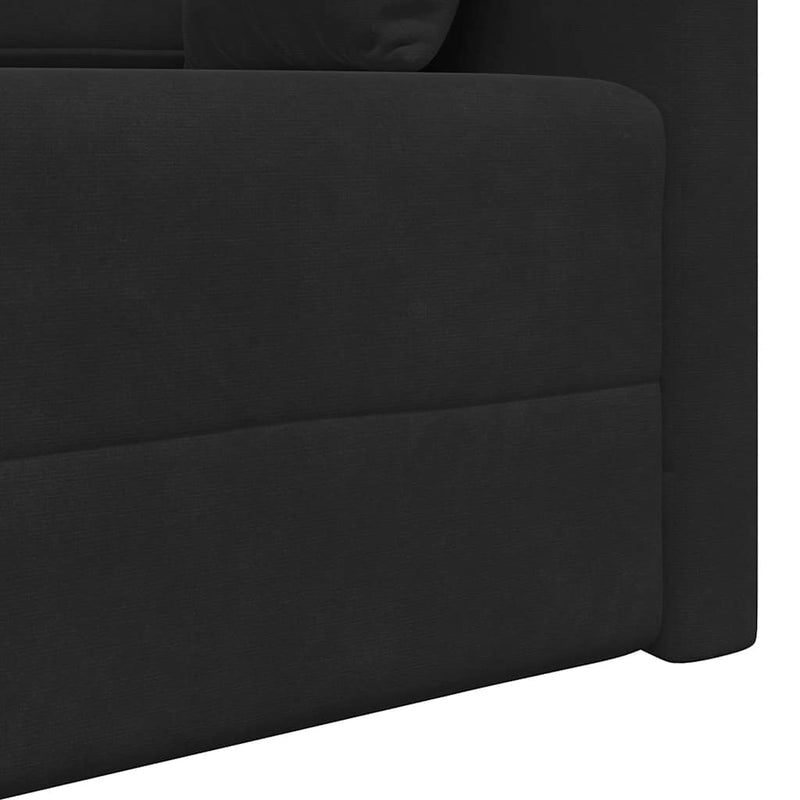 vidaXL Padlókanapé-ágy Fekete 213 x 76 x 77 cm Bársony