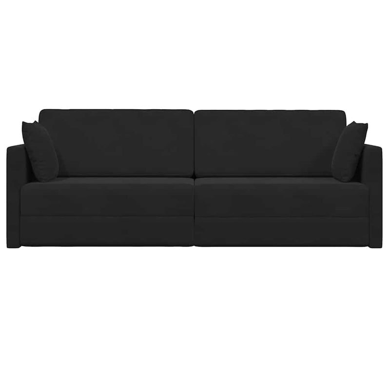 vidaXL Padlókanapé-ágy Fekete 213 x 76 x 77 cm Bársony