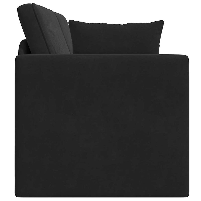 vidaXL Padlókanapé-ágy Fekete 213 x 76 x 77 cm Bársony