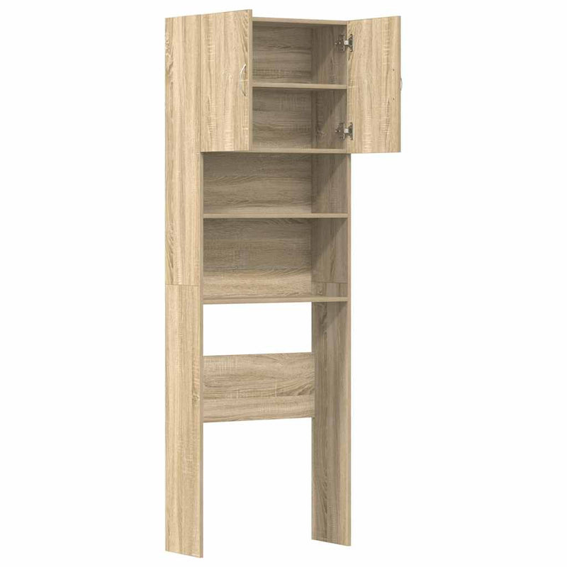 vidaXL sonoma tölgy színű szerelt fa mosógépszekrény 64 x 24 x 190 cm