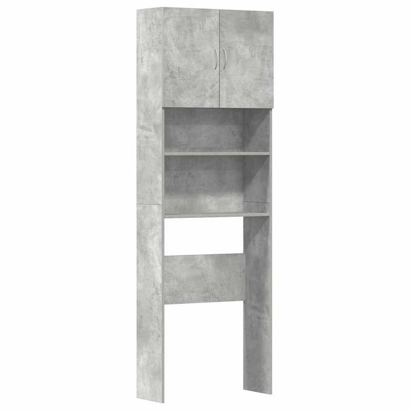 vidaXL betonszürke szerelt fa mosógépszekrény 64 x 24 x 190 cm