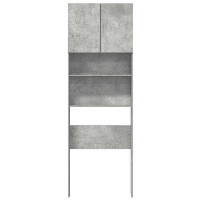 vidaXL betonszürke szerelt fa mosógépszekrény 64 x 24 x 190 cm