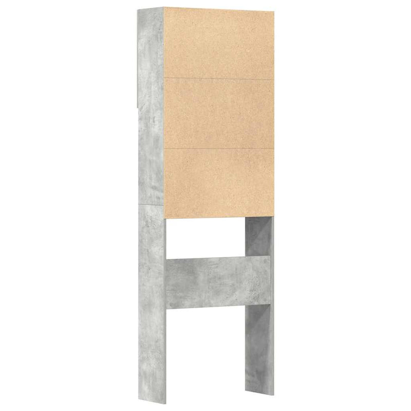vidaXL betonszürke szerelt fa mosógépszekrény 64 x 24 x 190 cm
