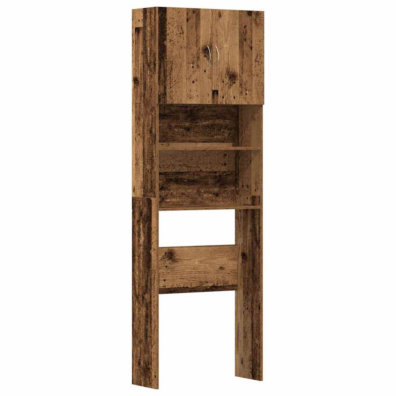 vidaXL antik fa szerelt fa mosógépszekrény 64 x 24 x 190 cm