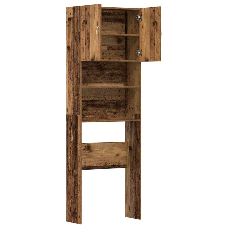vidaXL antik fa szerelt fa mosógépszekrény 64 x 24 x 190 cm
