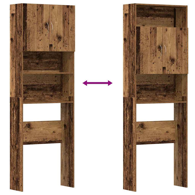vidaXL antik fa szerelt fa mosógépszekrény 64 x 24 x 190 cm