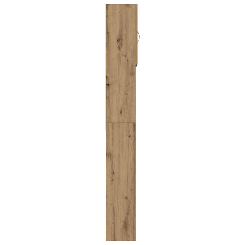 vidaXL kézműves tölgy szerelt fa mosógépszekrény 64 x 24 x 190 cm
